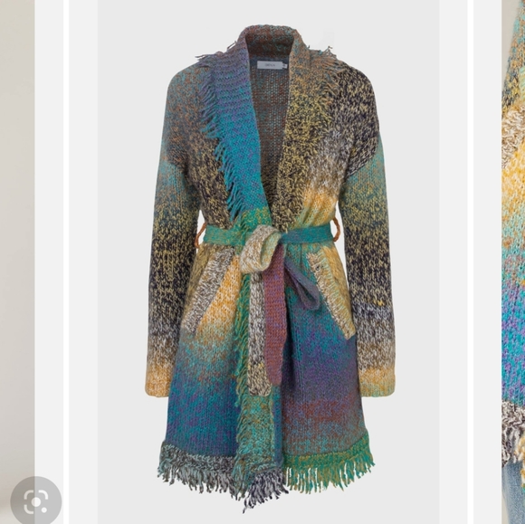 Natalia Fringed Cardigan Greylin by Anthropologie Size S - Picture 4 of 13